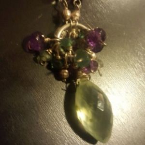 necklace Bijoutiere green purple 925 silver